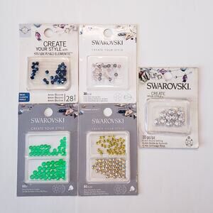 Swarovski Create Your Style Gems Beads Lot Of 5 Packs New Assorted Sizes Colors